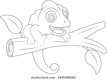 chameleon coloring page for kid