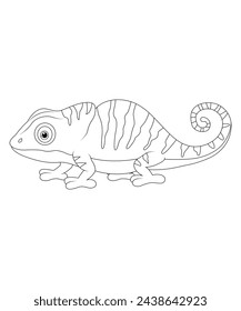 Chameleon Coloring Page For Kids