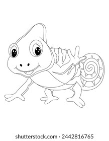 Chameleon Coloring Page For kids