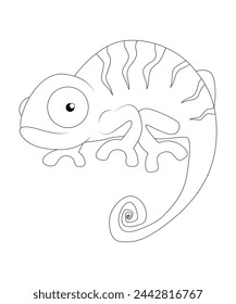 Chameleon Coloring Page For kids