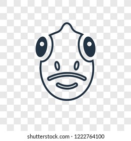 Chameleon concept vector linear icon isolated on transparent background, Chameleon concept transparency concept in outline style