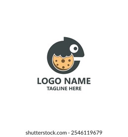 chameleon cookies logo design vector