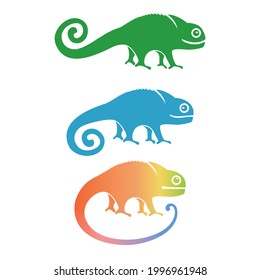 Chameleon Different Colors Movements Emotions Stock Vector (Royalty ...