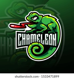 Chameleon esport mascot logo design