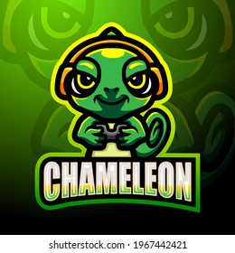 Chameleon esport mascot logo design