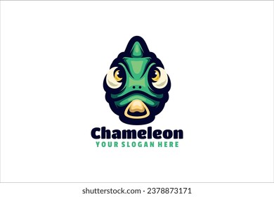 chameleon face vector template logo design