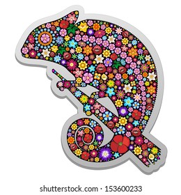 Chameleon Floral Ornamental Sticker
