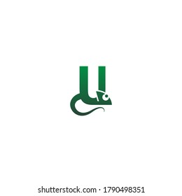 Chameleon font, letter design concept illustration