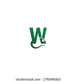 Chameleon font, letter design concept illustration