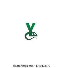 Chameleon font, letter design concept illustration