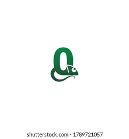 Chameleon font, letter logo icon design concept illustration
