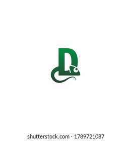 Chameleon font, letter logo icon design concept illustration