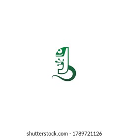 Chameleon font, letter logo icon design concept illustration