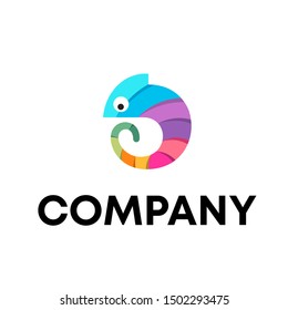 Chameleon Full Color Vector Logo Template