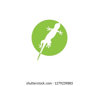 Chameleon Gecko Silhouette black vector