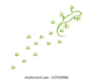 Chameleon Gecko Silhouette Black Vector