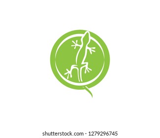 Chameleon Gecko Silhouette black vector
