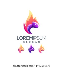 chameleon gradient collection logo design