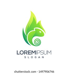 chameleon gradient collection logo design