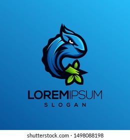 chameleon gradient color logo design