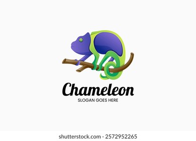 Chameleon Gradient Colorful Logo. Vector Illustration