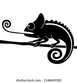 Chameleon graphic icon. Chameleon black sign isolated on white background. Vector illustration