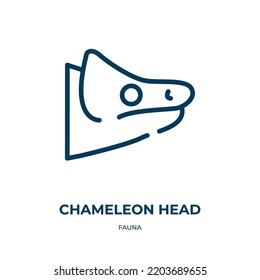 Chameleon head icon. Linear vector illustration from fauna collection. Outline chameleon head icon vector. Thin line symbol for use on web and mobile apps, logo, print media.