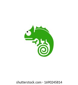 Chameleon icon. animal symbol. Lizard pictogram, flat vector sign isolated on white background.animal iconic shapes