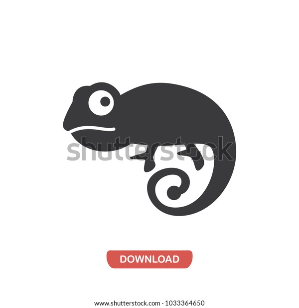 カメレオンのアイコン 動物の記号 白い背景にトカゲの絵文字 平らなベクター画像サイン グラフィックやウェブデザイン用の簡単なベクターイラスト のベクター画像素材 ロイヤリティフリー