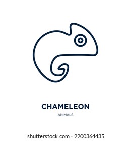 chameleon icon from animals collection. Thin linear chameleon, lizard, animal outline icon isolated on white background. Line vector chameleon sign, symbol for web and mobile