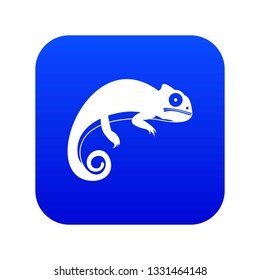 Chameleon icon digital blue for any design isolated on white vector illustration