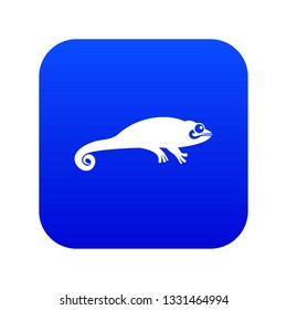 Chameleon icon digital blue for any design isolated on white vector illustration