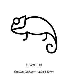chameleon icon. Line Art Style Design Isolated On White Background