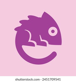 Chameleon Icon Logo Vector minimalist