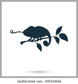 Chameleon Icon On Background Stock Vector (Royalty Free) 435314656