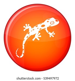 Chameleon icon in red circle isolated on white background vector illustration