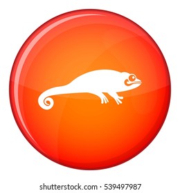Chameleon icon in red circle isolated on white background vector illustration