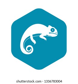 Chameleon icon in simple style isolated vector illustration. Reptiles symbol