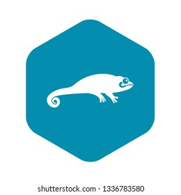 Chameleon icon in simple style isolated vector illustration. Reptiles symbol
