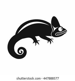 Chameleon icon in simple style isolated vector illustration. Reptiles symbol