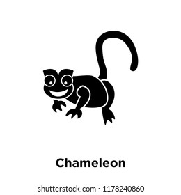 Chameleon icon vector isolated on white background, logo concept of Chameleon sign on transparent background, filled black symbol