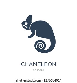 chameleon icon vector on white background, chameleon trendy filled icons from Animals  collection, chameleon vector illustration