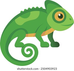 chameleon illustration flat art design animal