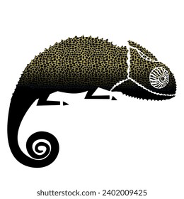 Chameleon illustration isolated on white