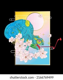 chameleon illustration for kaijune event