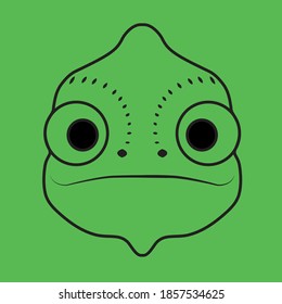 chameleon illustration in vector, a scaly reptile