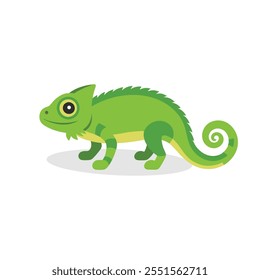 
Chameleon isolated flat vector illustration on white background.