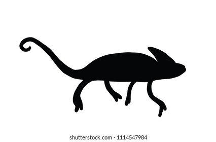 Chameleon isolated vector silhouette