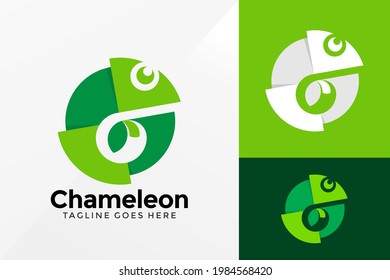 Chameleon Leaf Logo Design, Brand Identity Logos Designs Vector Illustration Template