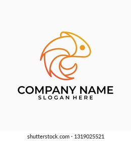 Chameleon line art design illustration color vector template. Suitable for Creative Industry, Multimedia, entertainment, Educations, Shop, and any related business